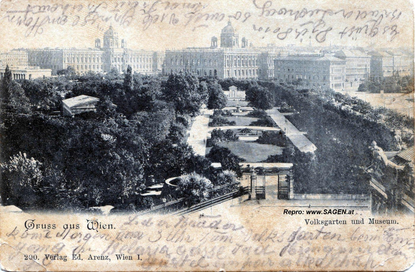 Wien - Volksgarten und Museum 1899