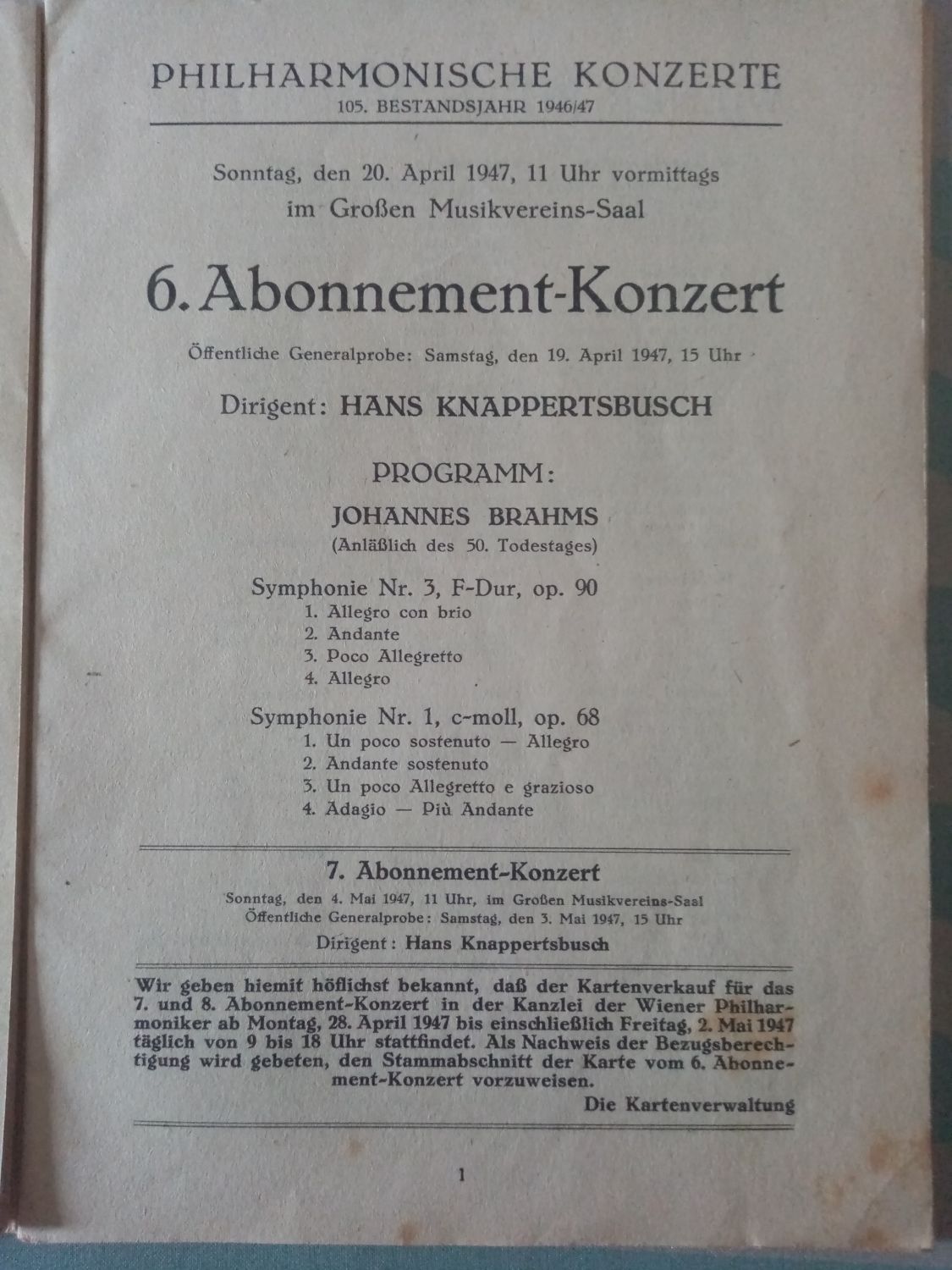 Wiener Philharmoniker 1947