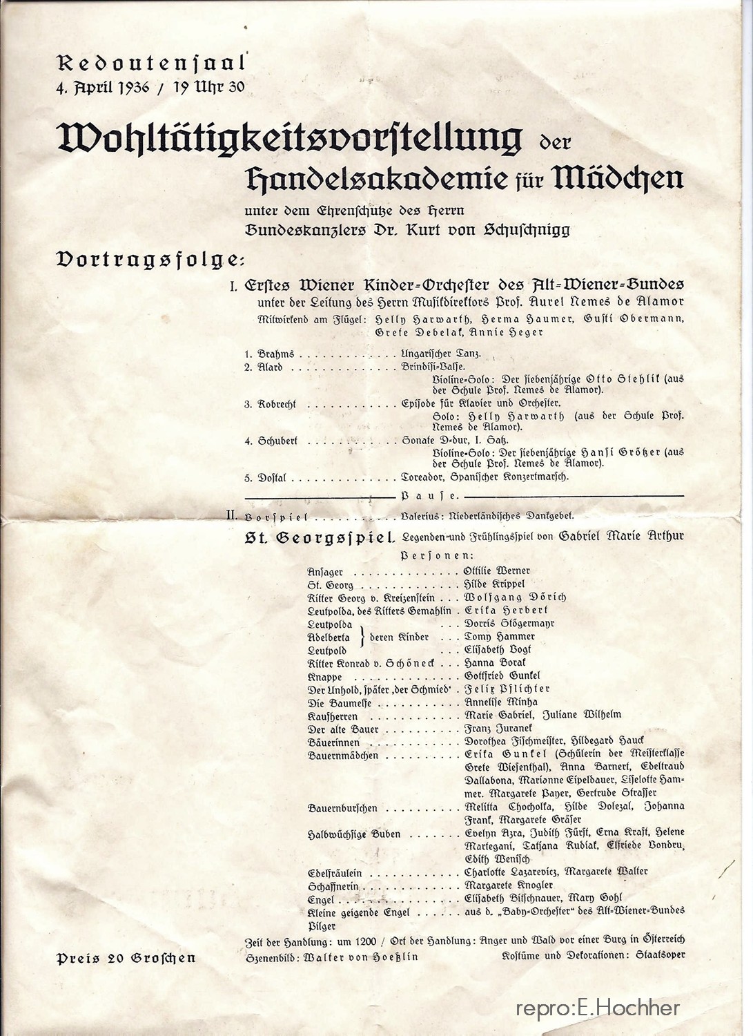 Wohltätigkeitsvorstellung 1936